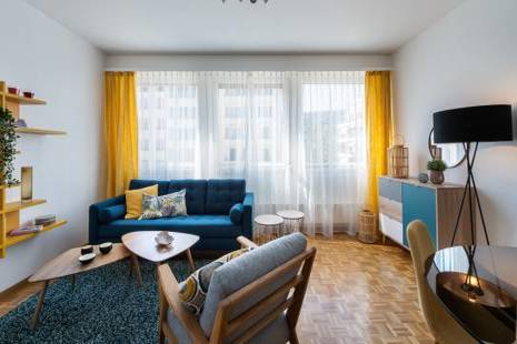 This wonderful apartment will seduce you by its harmonious and cosy arrangement. Its main room involved a living room with a 