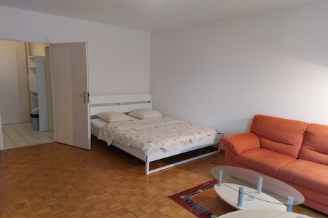 This nice fully furnished studio apartment is located in a quiet district nearby the center of Geneva. At 5 minutes walking d